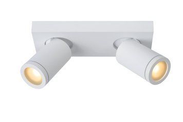 Стельовий точковий світильник для ванної Lucide TAYLOR LED Dim to warm GU10 2x5W 2200K/3000K IP44 White, WHITE