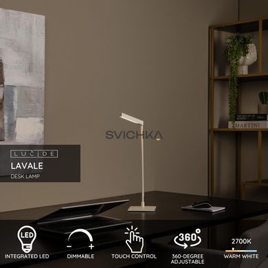 Настольная лампа Lucide LAVALE LED Dim. 1x3W 2700K White
