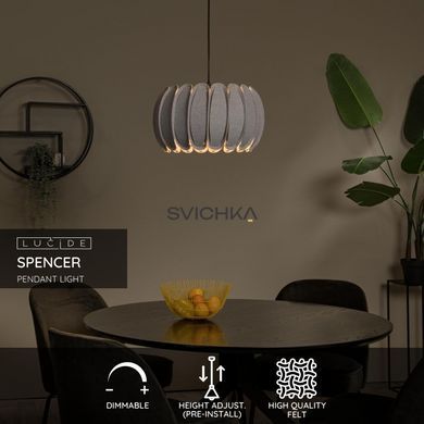 Подвесной светильник Lucide SPENCER &Oslash; 40 cm 1xE27 Grey