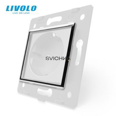 Декоративний ободок для розетки LIVOLO хромований (VL-DF101C)