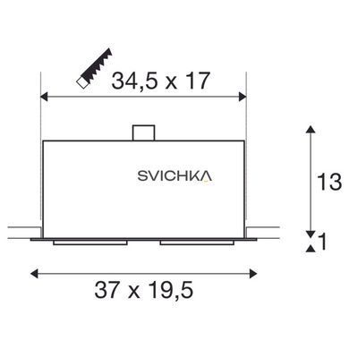 Світильник вбудований SLV KADUX 2 115551, Білий, Білий, Чорний, Білий, Чорний