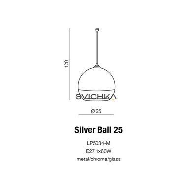 Підвісний світильник AZzardo SILVER BALL 25 AZ0733, Хром, Прозорий, Хром
