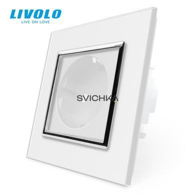 Декоративний ободок для розетки LIVOLO хромований (VL-DF101C)