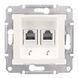 Двойная телефонная розетка 2хRJ11 Schneider Electric Sedna