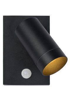 Настінний точковий світильник Lucide TAYLOR Indoor/Outdoor 1xGU10 IP54 Motion & Day/Night Sensor Black, BLACK