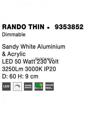 Накладний світильник Nova luce RANDO THIN 3000 White