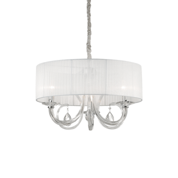 Підвіс (люстра) Ideal Lux SWAN SP3, Белый;Хром;Серебро, Білий, Хром, серебро, Хром, Сріблястий