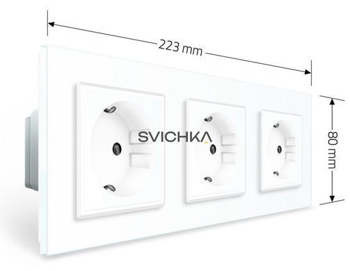 Розетка тройная с заземлением Livolo