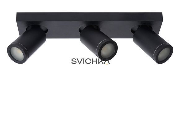 Потолочный точечный светильник для ванной Lucide TAYLOR LED Dim to warm GU10 3x5W 2200K/3000K IP44 Black