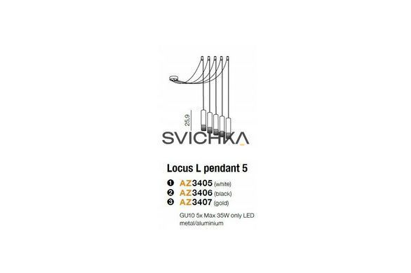 Підвісний світильник AZzardo Locus L pendant 5 AZ3405 black, Чорний, Чорний