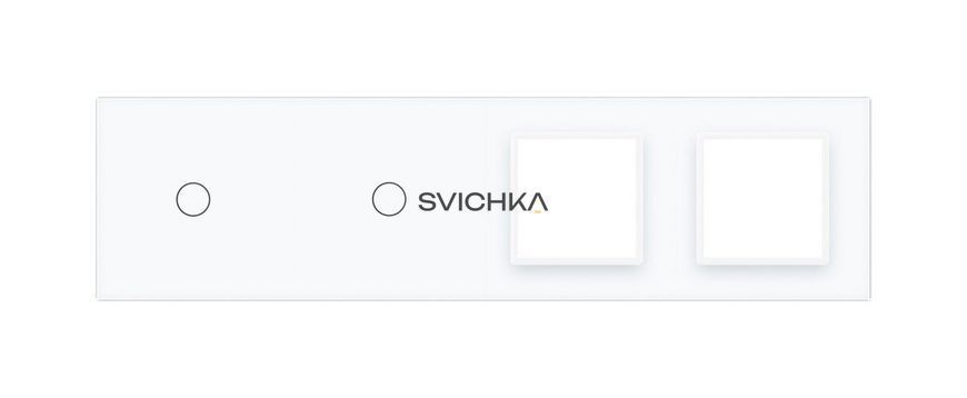 Рамка 4-постовая для двух 1-сенсорных выключателей и двух розеток (1-1-0-0) LIVOLO закалённое стекло