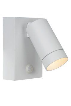 Настінний точковий світильник Lucide TAYLOR Indoor/Outdoor 1xGU10 IP54 Motion & Day/Night Sensor White, WHITE