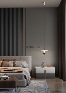 Світильник підвісний KLOODI DECO PE-NIMBA300 6W+6W 3K WH/BK, Білий, Чорний