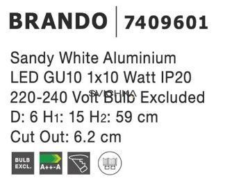 Врізний світильник Nova Luce BRANDO 60 White
