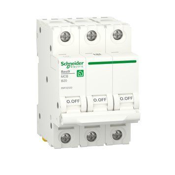 Автоматичний вимикач RESI9 Schneider Electric 20 А, 3P, крива, 6кА