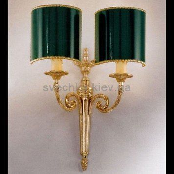 Бра Nervilamp A21 FR.GOLD+GREEN SHADE, Золотий, Золото