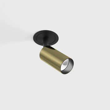 Врізний точковий світильник LTX NANO TUB S TRIM, D30mm, Н60mm, 3000K, Brass
