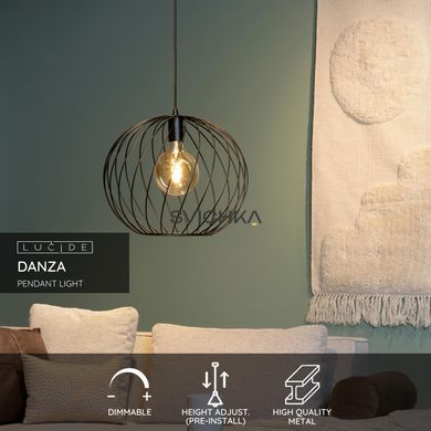 Подвесной светильник Lucide DANZA &Oslash; 40 cm 1xE27 Black