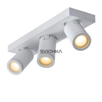 Стельовий точковий світильник для ванної Lucide TAYLOR LED Dim to warm GU10 3x5W 2200K/3000K IP44 White, WHITE