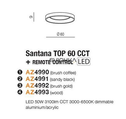 Стельовий світильник Azzardo SANTANA 60 Black
