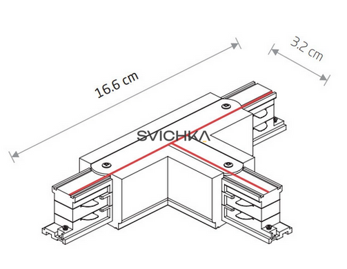 Соединитель Т-образный для 3-х фазной трековой системы Nowodvorski CTLS Power T Connector Right 1