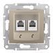 Двойная телефонная розетка 2хRJ11 Schneider Electric Sedna