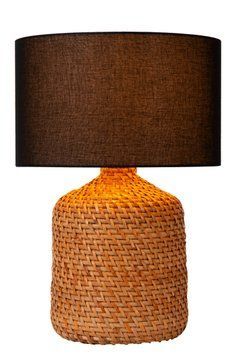 Настільна лампа Lucide ARRAH 1xE27 Natural, Natural, Натуральний, Чорний, Чорний