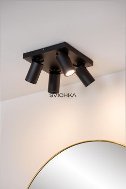 Стельовий точковий світильник для ванної Lucide TAYLOR LED Dim to warm GU10 4x5W 2200K/3000K IP44 Black, BLACK