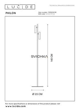 Підлогова лампа для читання Lucide PHILON &Oslash; 23 cm LED Dim. 2x4,5W 3000K Black, BLACK, Чорний, Чорний, Чорний