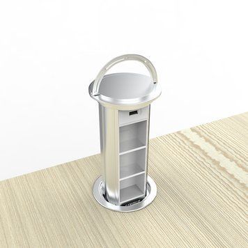 Пустая тройная выжвижная розетка с USB Livolo серый