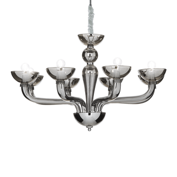 Люстра Ideal Lux CASANOVA SP8, Прозорий, Прозорий, Хром