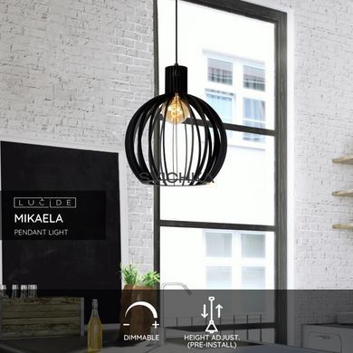 Подвесной светильник Lucide MIKAELA &Oslash; 35 cm 1xE27 Black