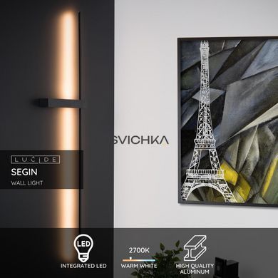 Настенный светильник Lucide SEGIN LED 1x10W 2700K Black