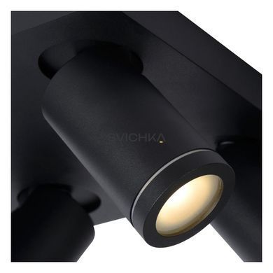 Стельовий точковий світильник для ванної Lucide TAYLOR LED Dim to warm GU10 4x5W 2200K/3000K IP44 Black, BLACK