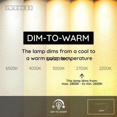 Настольная лампа Lucide MADISON LED Dim to warm 1x9W 2600K/2800K Chrome