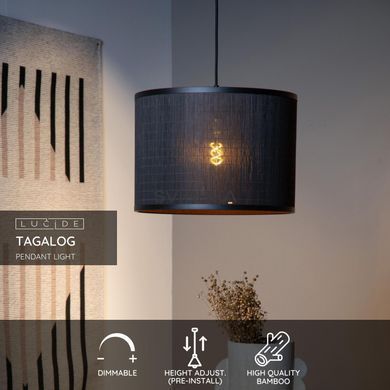 Подвесной светильник Lucide TAGALOG &Oslash; 40 cm 1xE27 Black