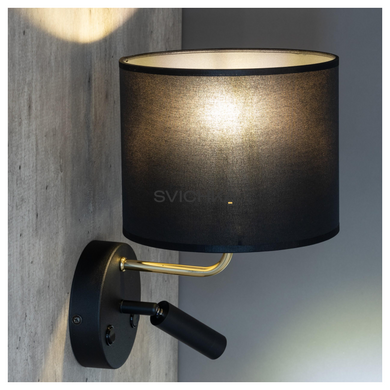 Бра TK-LIGHTING RICHI BLACK/GOLD 4234, Чорний, Чорний