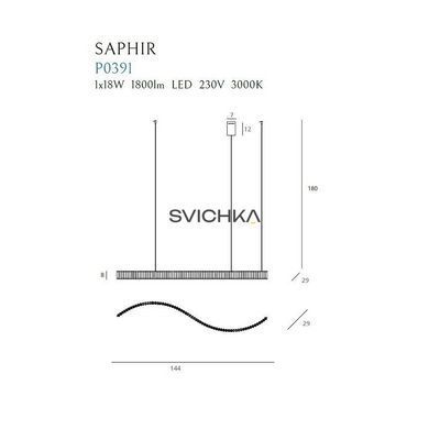 Підвісний світильник Maxlight Saphir I, Chrom