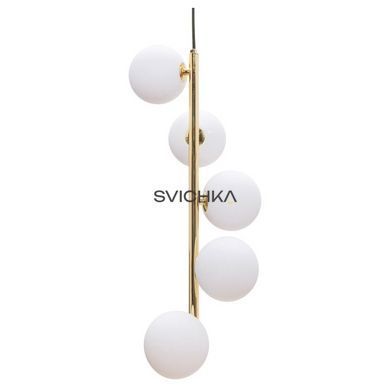 Підвісний світильник Zuma Line ALI 5, Gold/Black, Чорний; золотий, Золотий, Чорний, Білий