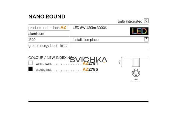 Світильник Azzardo NANO ROUND AZ2784, Білий, Білий