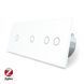 Розумний сенсорний ZigBee вимикач 4 сенсора (1-1-2) Livolo білий скло (VL-C701Z/C701Z/C702Z-11)