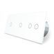 Розумний сенсорний ZigBee вимикач 4 сенсора (1-1-2) Livolo білий скло (VL-C701Z/C701Z/C702Z-11)