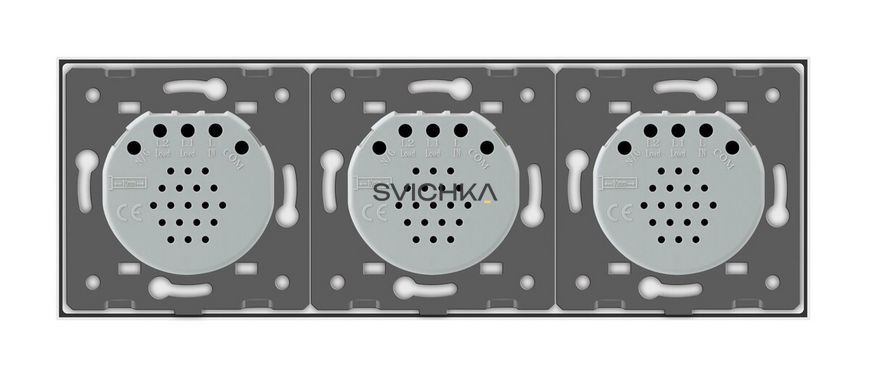 Розумний сенсорний ZigBee вимикач 4 сенсора (1-1-2) Livolo білий скло (VL-C701Z/C701Z/C702Z-11)