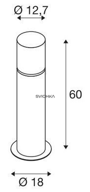Парковый светильник SLV ROX ACRYL 60 Pole, нержавеющая сталь