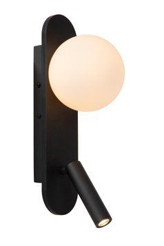 Бра Lucide KELLY LED 1x3,5W 3000K Black, BLACK, Опал, Опал