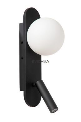 Бра Lucide KELLY LED 1x3,5W 3000K Black, BLACK, Опал, Опал