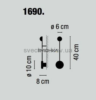 Настенный светильник Vibia Pin 1690-93-10