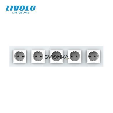 Розетка пятиместная с заземлением Livolo
