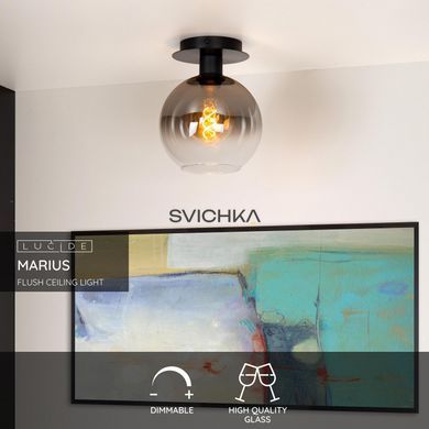 Стельовий світильник Lucide MARIUS 1xE27 Black, BLACK