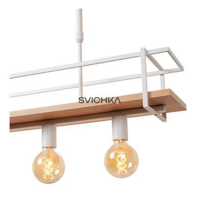 Підвісний світильник Lucide MILONGA 4xE27 White, WHITE, Natural, Білий